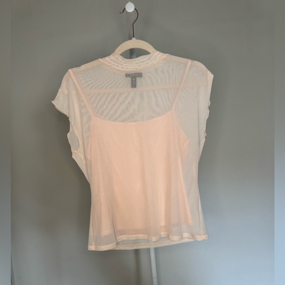 Aqua Sheer Pink Women's Top size XL